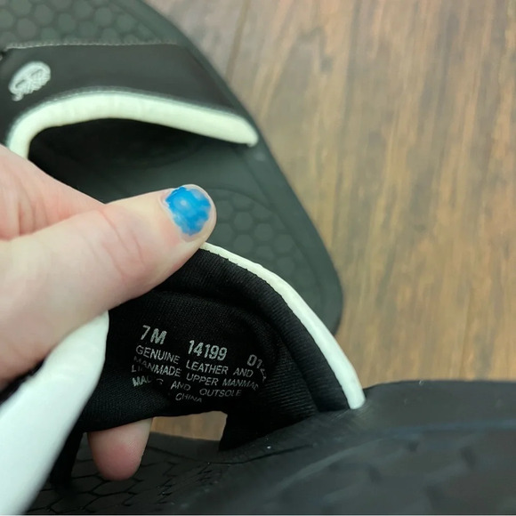 Timberland Black Thong Sandal Leather Flip Flops Men’s Size 7 - Picture 7 of 8